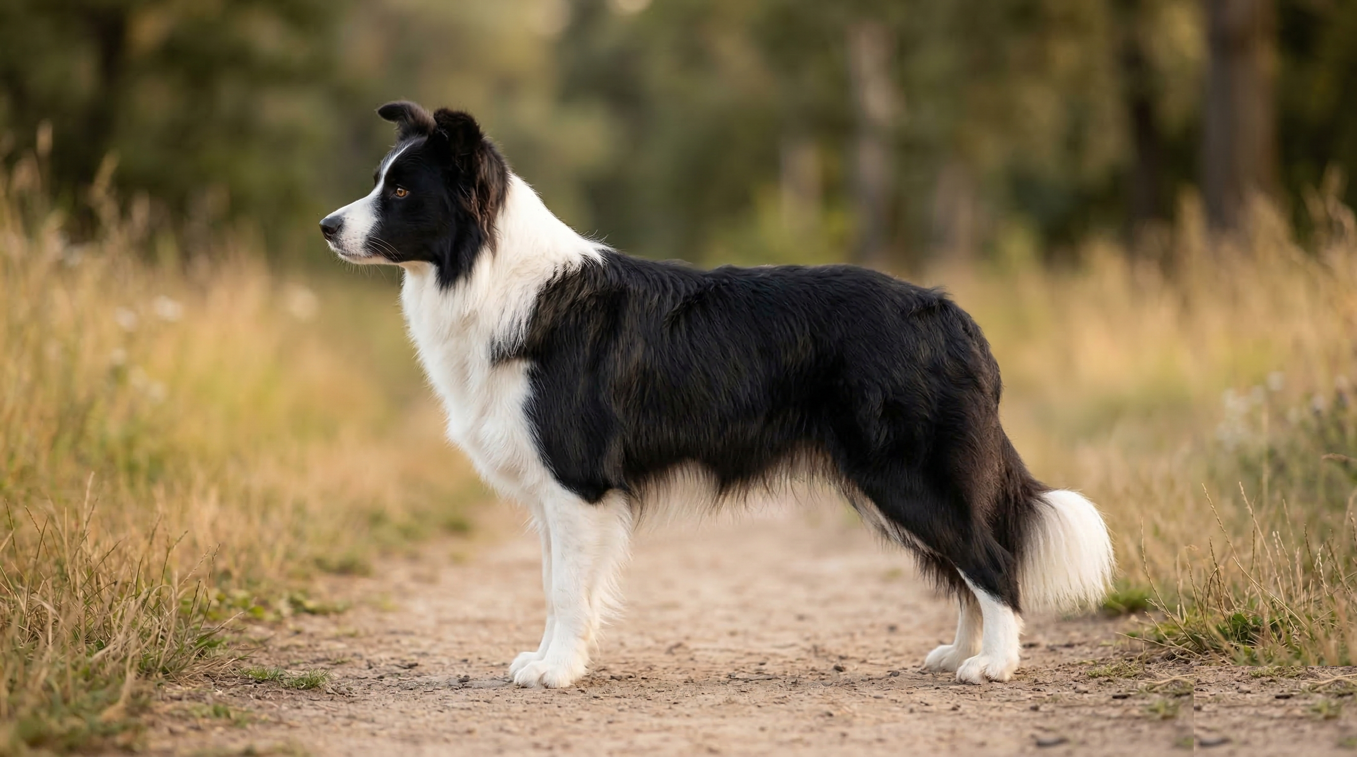 Border Collie standing in profile