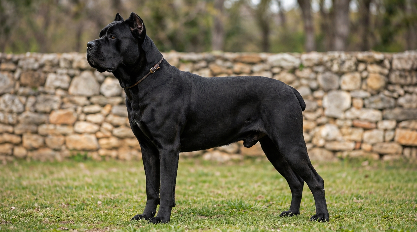 Cane Corso standing alert in a breed-standard-style pose