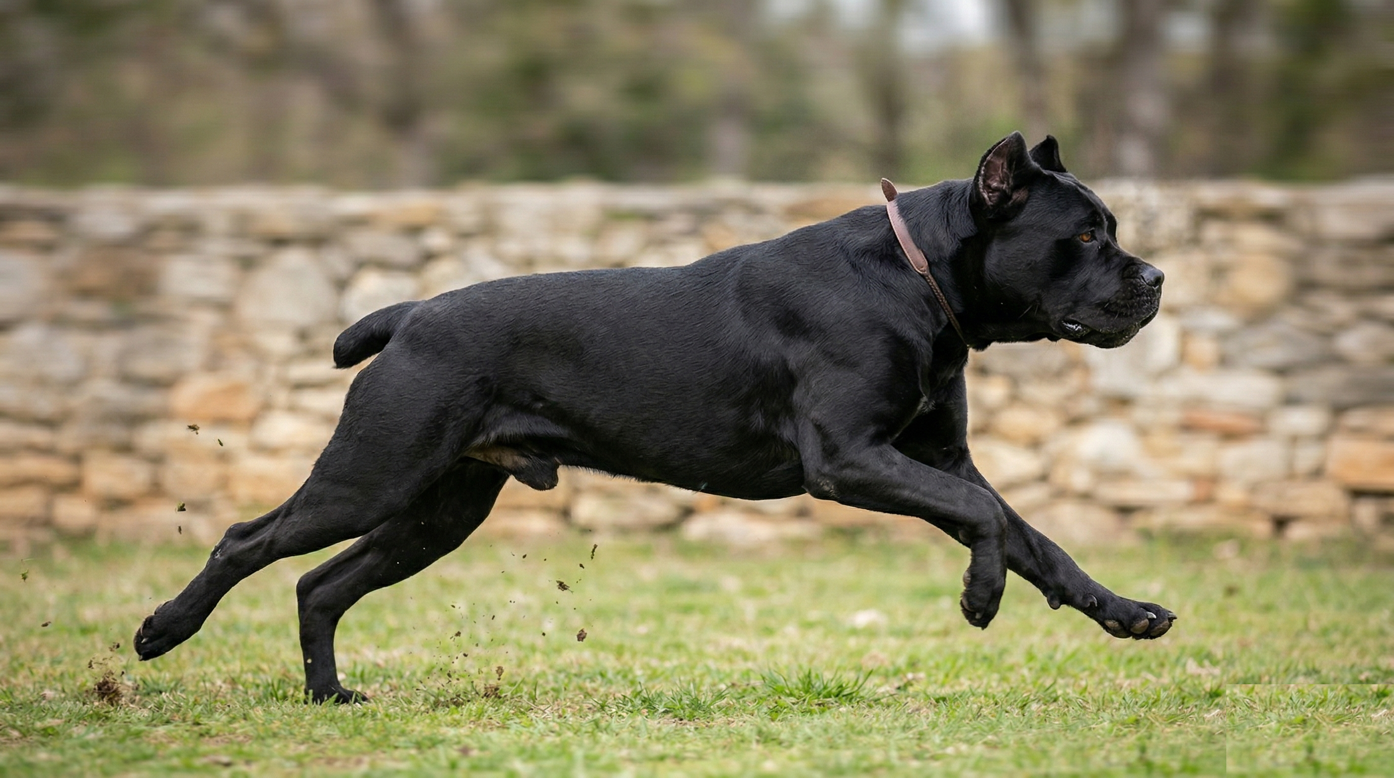 Cane Corso running in an action shot