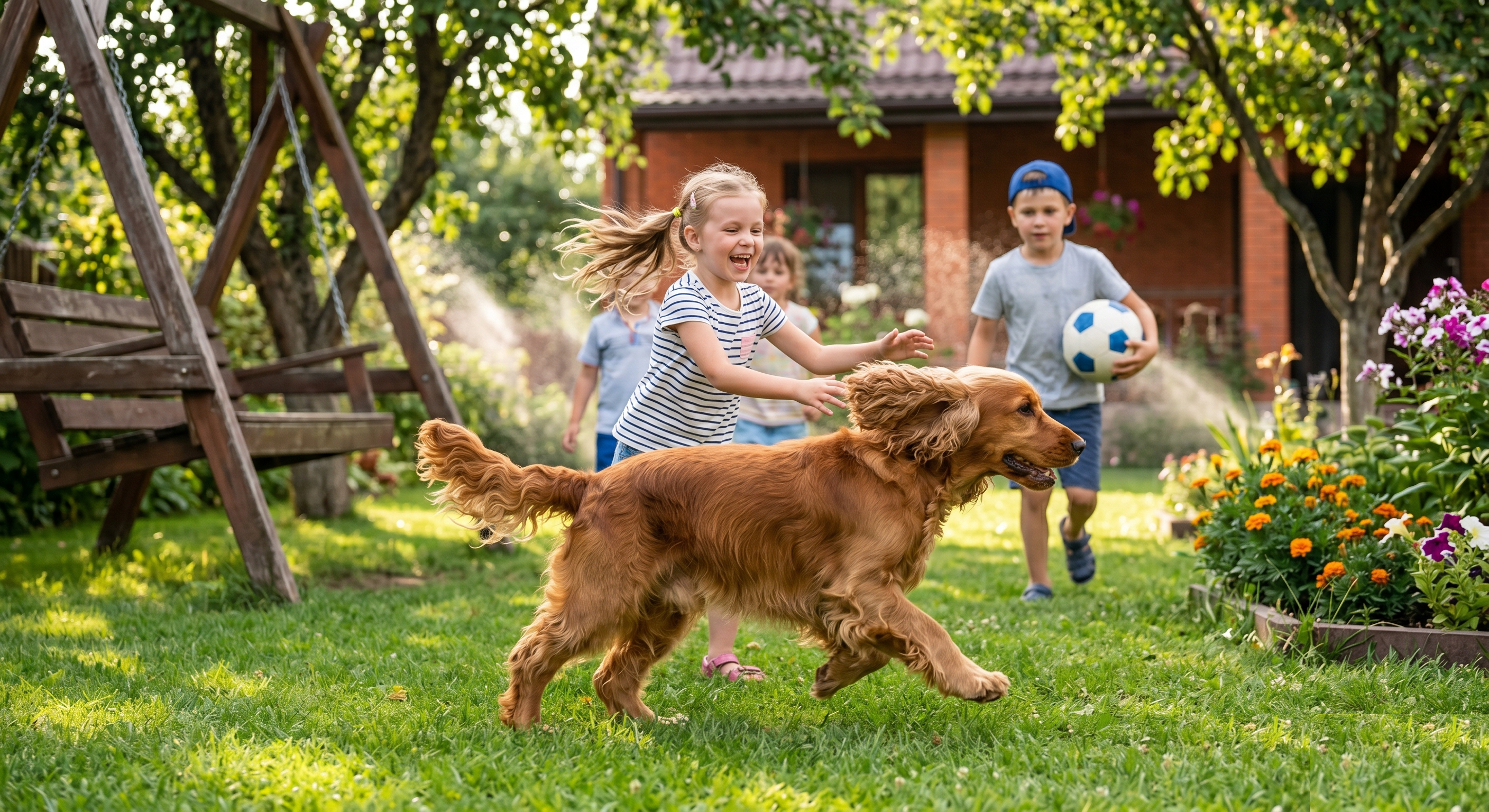 Cocker Spaniel in an alert outdoor stance