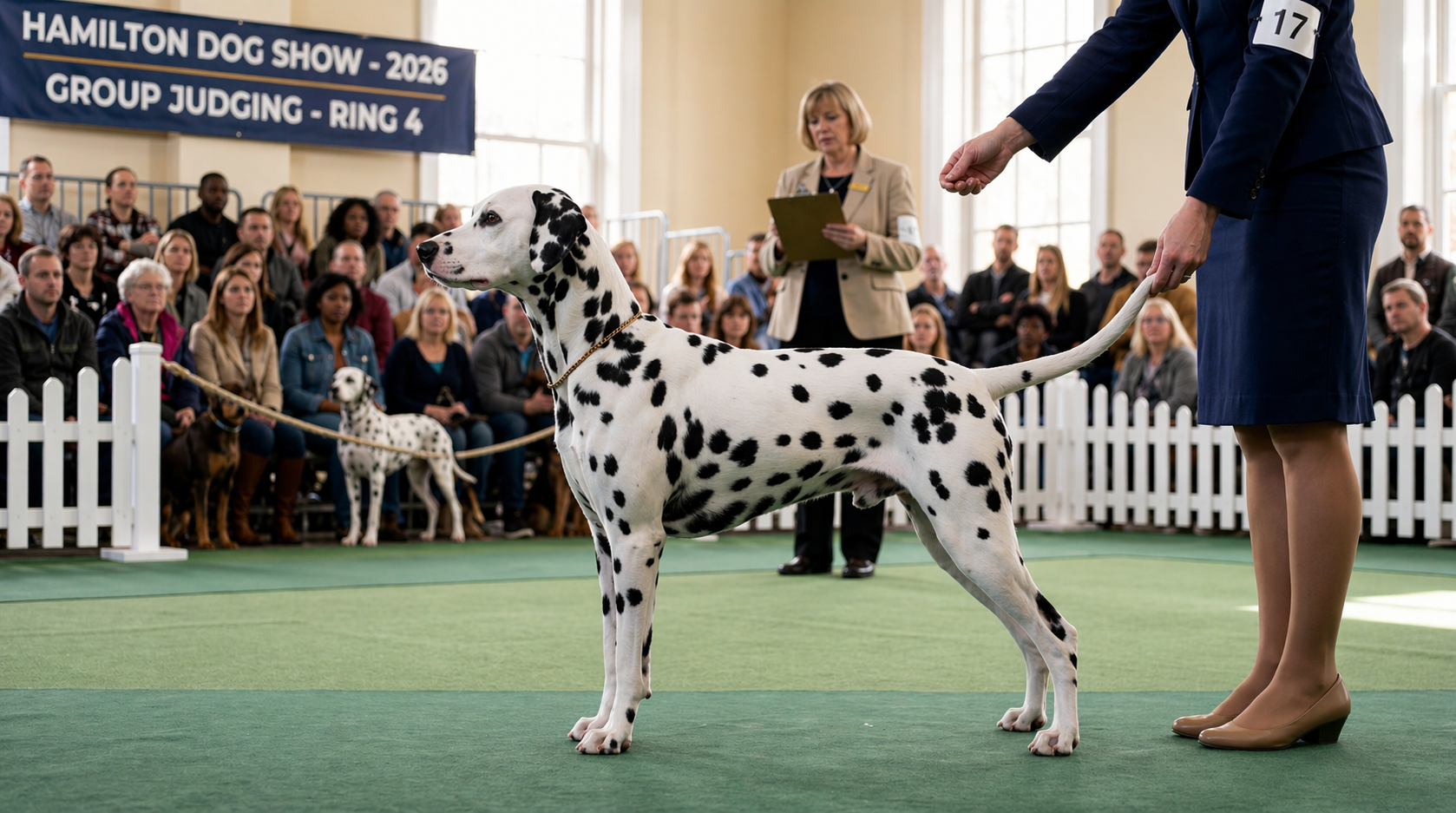 Dalmatian standing in profile