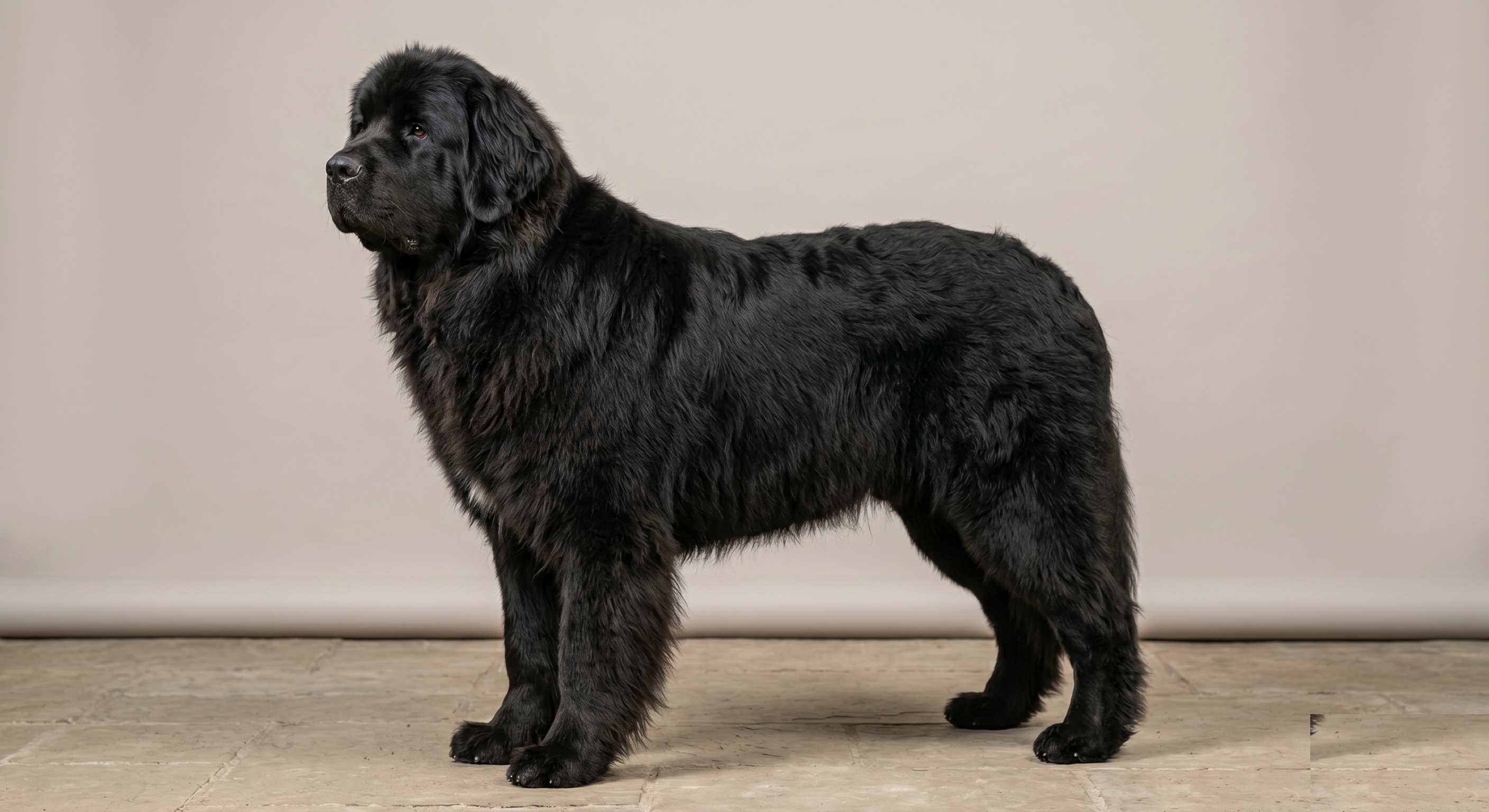 Newfoundland standing in profile