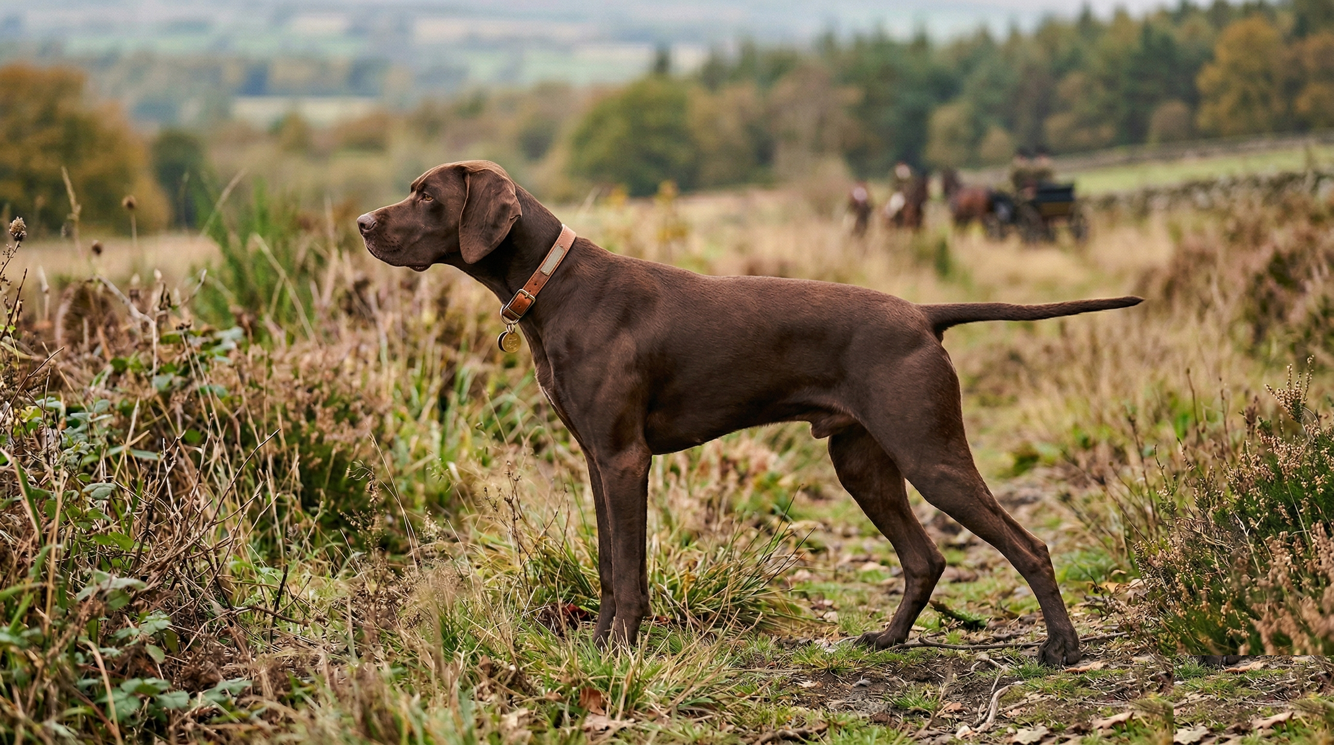 Pointer standing in profile