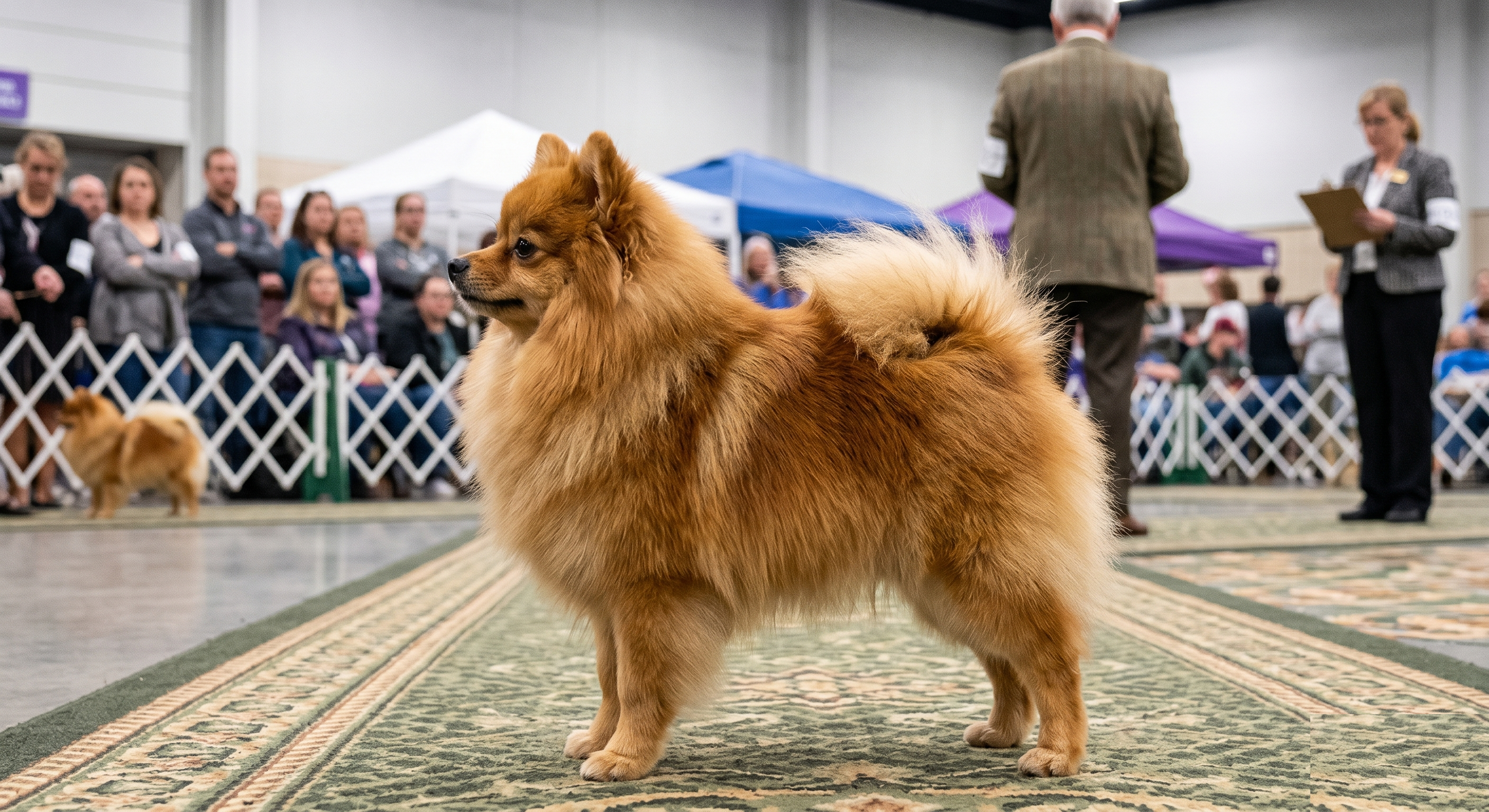 Pomeranian standing in profile