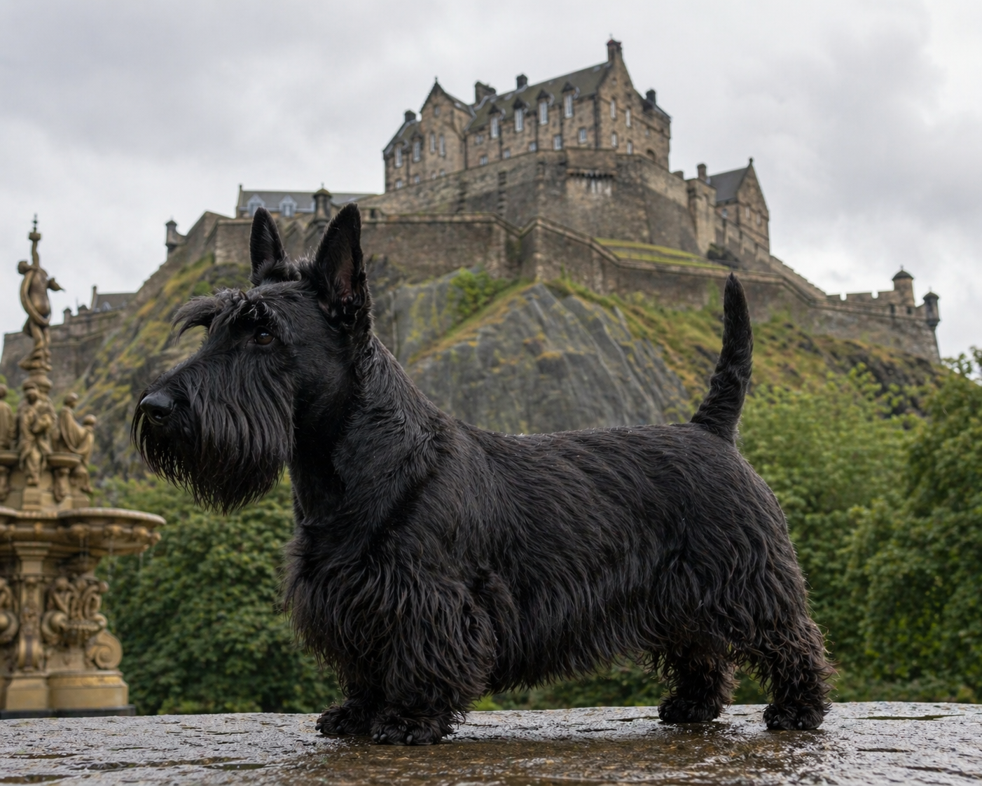 Scottish Terrier standing in profile