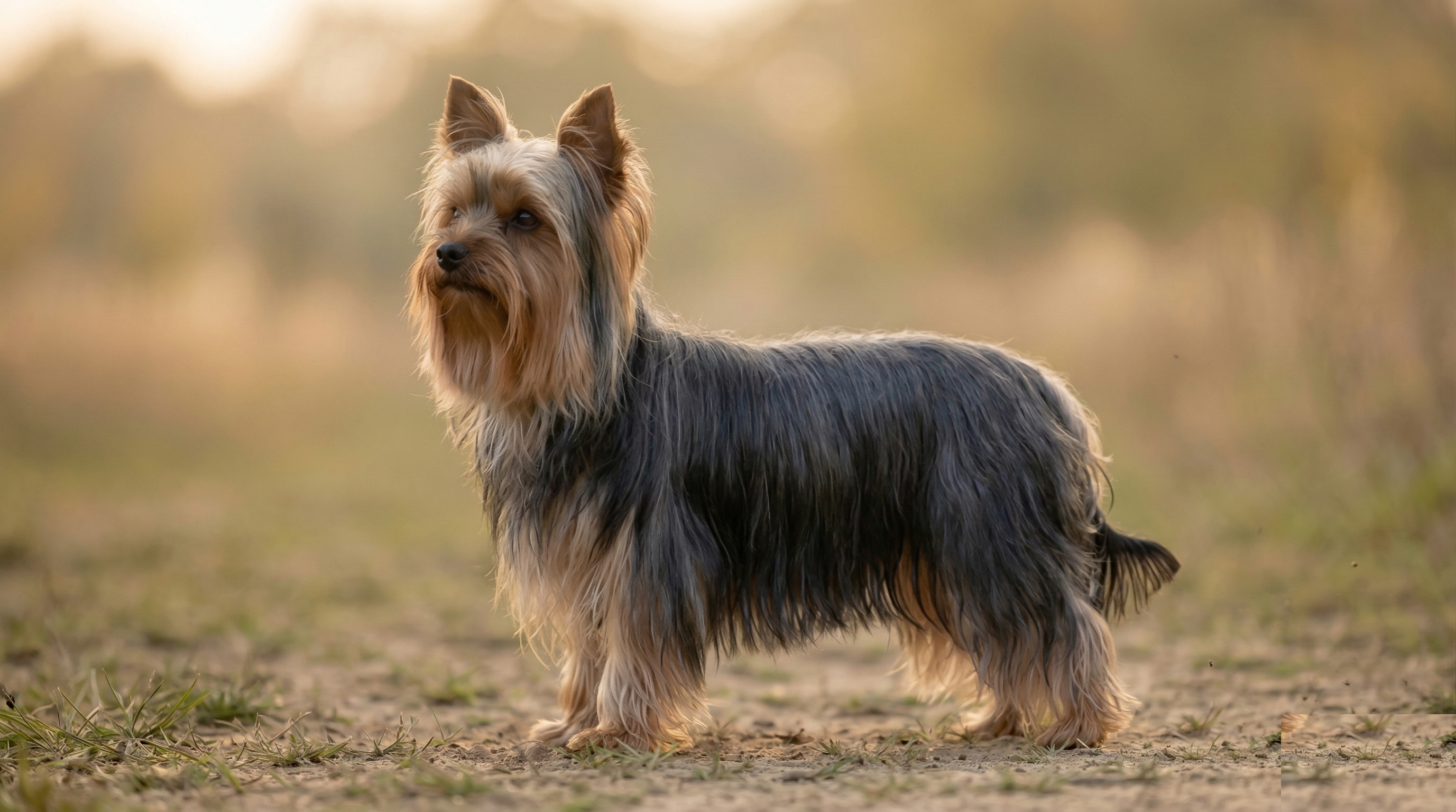 Yorkshire Terrier standing in profile